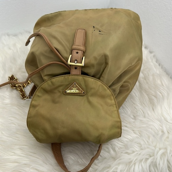 💯 Authentic Prada Beige Drawstring Backpack🍀 - Picture 9 of 16
